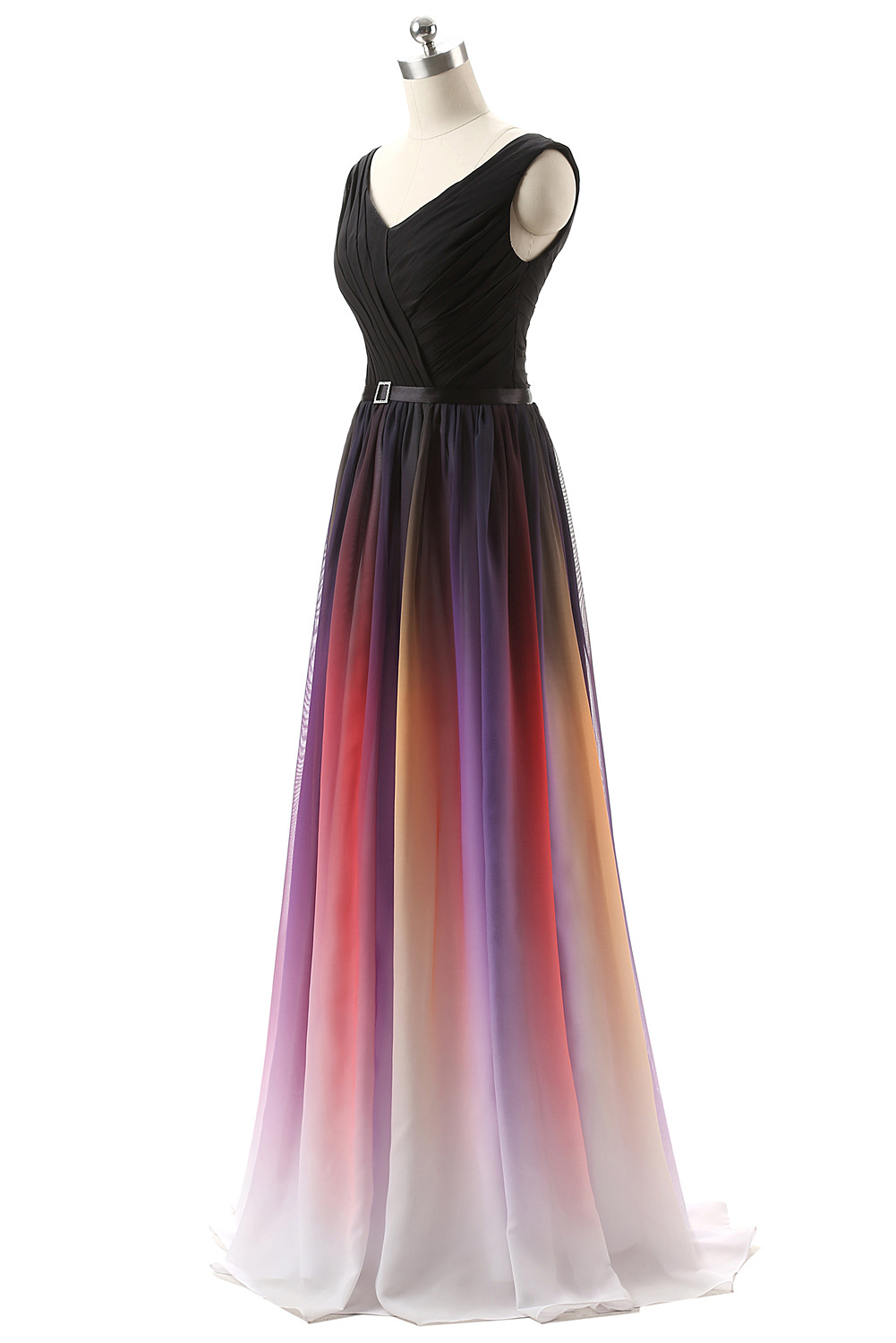 Beautiful Ombre V-neckline Chiffon Lace-up Prom Gowns, Prom Dresses ...